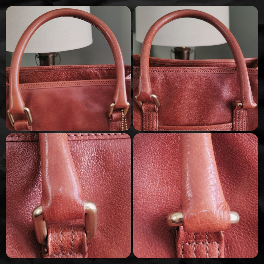 Coach 9704 Buffalo Hide Paper Bag Tote British Tan Leather Vintage Bag - Picture 10 of 16
